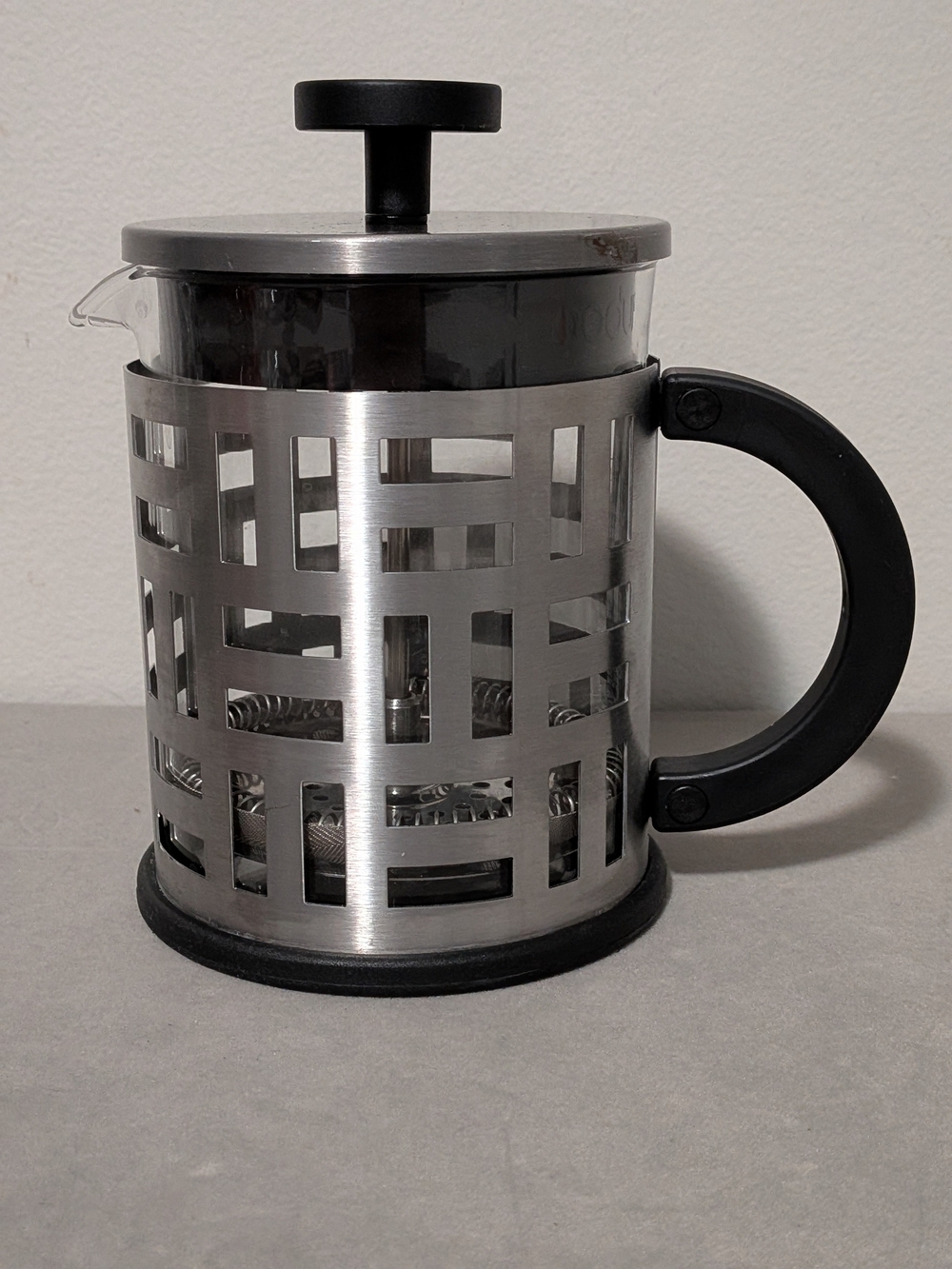 Bodum Stainless Steel French Press with Black Handle and Lid